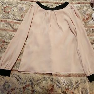 Pink and black blouse with pretty bow detail